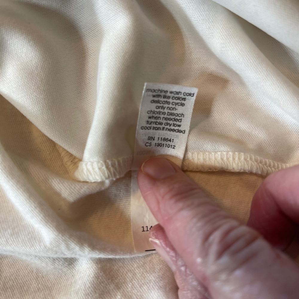 Lane Bryant Cream Scalloped Lace Front Short Sleeve Top Plus Size 22/24 - Picture 5 of 7